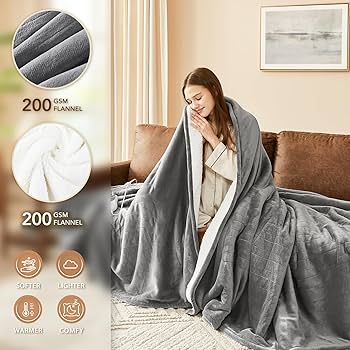 HEATED BLANKET ホワイト Amazon.com: Serta Luxuriously Soft Plush Electric Blanket